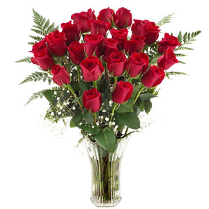 Red Roses in a Vase