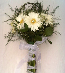 Brides Bouquet - Gerbera Daisy White