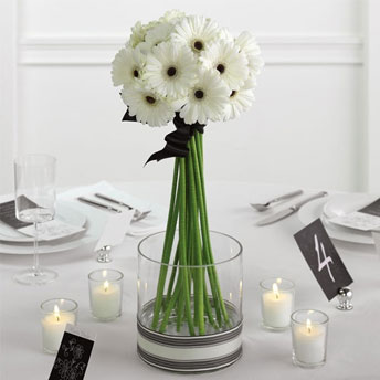 Gerbera Daisy Wedding Centrepiece in White