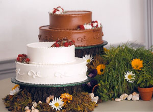 Wedding Cake with Wheat Grass Base