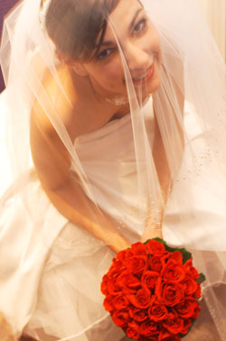 Bride With Hand-tied Wedding Bouquet