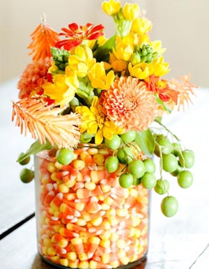 Halloween Party Ideas - Candy Corn Vase