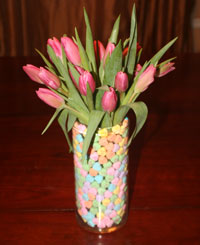 Valentines Day Flower & Candy Arrangement - Step 4-6